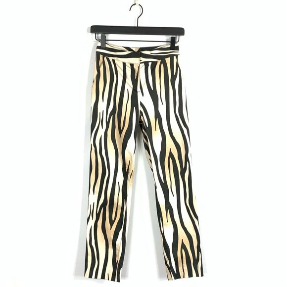 ST JOHN Animal Print Mid-Rise Straight Leg Pants - Picture 1 of 8